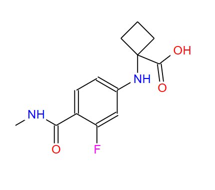 1-((3-氟-4-(甲基氨基甲?；?苯基)氨基)環(huán)丁烷羧酸,1-((3-fluoro-4-(methylcarbamoyl)phenyl)amino)cyclobutanecarboxylic acid