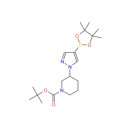 3-(4-(4,4,5,5-四甲基-1,3,2-二氧硼戊环-2-基)-1H-吡唑-1-基)哌啶-1-甲酸叔丁酯,tert-butyl 3-[4-(tetramethyl-1,3,2-dioxaborolan-2-yl)-1H-pyrazol-1-yl]piperidine-1-carboxylate