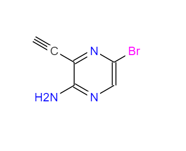 5-溴-3-乙炔基吡嗪-2-胺,5-bromo-3-ethynylpyrazin-2-amine