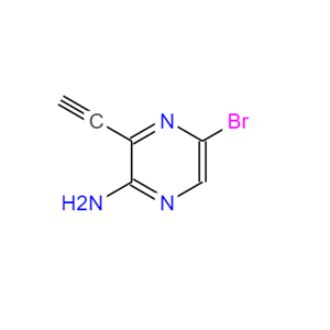 5-溴-3-乙炔基吡嗪-2-胺,5-bromo-3-ethynylpyrazin-2-amine