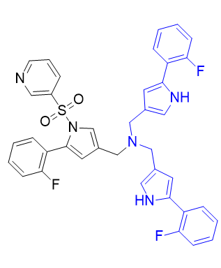 沃诺拉赞杂质57,1-(5-(2-fluorophenyl)-1-(pyridin-3-ylsulfonyl)-1H-pyrrol-3-yl)-N,N-bis((5-(2-fluorophenyl)-1H-pyrrol-3-yl)methyl)methanamine