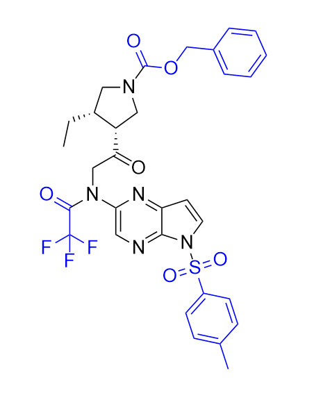 乌帕替尼杂质10,benzyl(3S,4R)-3-ethyl-4-(N-(5-tosyl-5H-pyrrolo[2,3-b]pyrazin-2-yl)- N-(2,2,2-trifluoroacetyl)glycyl)pyrrolidine-1-carboxylate