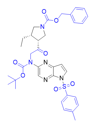 乌帕替尼杂质01,benzyl (3R,4S)-3-(N-(tert-butoxycarbonyl)-N-(5-tosyl-5H-pyrrolo[2,3-b]pyrazin-2-yl)glycyl)-4-ethylpyrrolidine-1-carboxylate