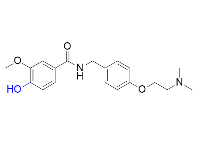 伊托必利杂质09,n-(4-(2-(dimethylamino)ethoxy)benzyl)-4-hydroxy-3- methoxybenzamide