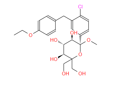 (2S,3R,4S,5S)-2-(4-氯-3-(4-乙氧芐基)苯基)-6,6-雙(羥甲基)-2-甲氧基四氫-2H-吡喃-3,4,5-三醇,(2S,3R,4S,5S)-2-(4-chloro-3-(4-ethoxybenzyl)phenyl)-6,6-bis(hydroxymethyl)-2-methoxytetrahydro-2H-pyran-3,4,5-triol