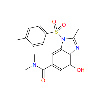 4-羟基-N,N,2-三甲基-1-对甲苯磺酰基-1H-苯并[D]咪唑-6-甲酰胺,7-hydroxy-N,N,2-triMethyl-3-tosyl-3H-benzo[d]iMidazole-5-carboxaMide