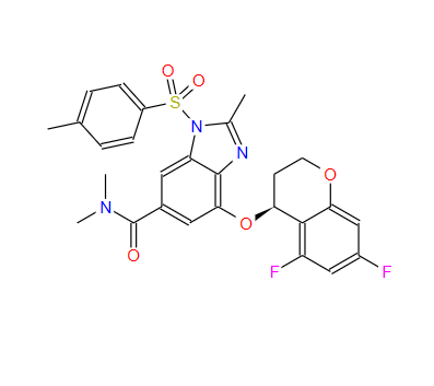 1H-苯并咪唑-6-甲酰胺,1H-Benzimidazole-6-carboxamide, 4-[[(4S)-5,7-difluoro-3,4-dihydro-2H-1-benzopyran-4-yl]oxy]-N,N,2-trimethyl-1-[(4-methylphenyl)sulfonyl]-