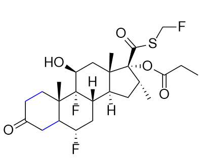 丙酸氟替卡松雜質(zhì)32,(6S,8S,9R,10S,11S,13S,14S,16R,17R)-6,9-difluoro-17-(((fluoromethyl )thio)carbonyl)-11-hydroxy-10,13,16-trimethyl-3-oxohexadecahydro1H-cyclopenta[a]phenanthren-17-yl propionate