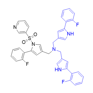 沃诺拉赞杂质57,1-(5-(2-fluorophenyl)-1-(pyridin-3-ylsulfonyl)-1H-pyrrol-3-yl)-N,N-bis((5-(2-fluorophenyl)-1H-pyrrol-3-yl)methyl)methanamine