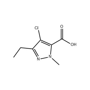 1-甲基-3-乙基-4-氯-5-吡唑甲酸,4-Chloro-3-ethyl-1-methyl-1H-pyrazole- 5-carboxylic acid