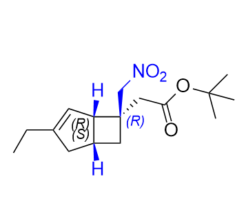 米洛巴林杂质11,tert-butyl2-((1S,5R,6R)-3-ethyl-6-(nitromethyl)bicyclo[3.2.0]hept-3- en-6-yl)acetate