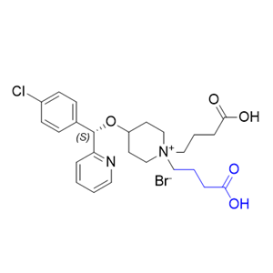 贝他斯汀杂质09,(S)-1,1-bis(3-carboxypropyl)-4-((4-chlorophenyl)(pyridin-2-yl) methoxy)piperidin-1-ium bromide