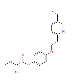 2-溴-3-[4-[2-(5-乙基-2-吡啶基)乙氧基]苯基]丙酸甲酯,2-Bromo-3-[4-(2-(5-ethyl-2-pyridyl)ethoxy)phenyl]propionic acid methyl ester