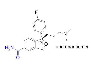 艾司西酞普兰杂质01,(1RS)-1-[3-(dimethylamino)propyl]-1-(4-fluorophenyl)- 1,3-dihydro-2-benzofuran-5-carboxamide
