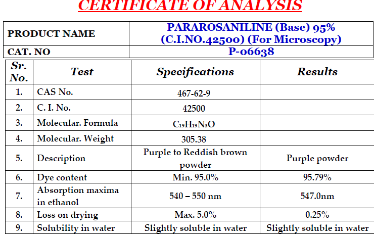 付玫瑰苯胺,Pararosaniline Base