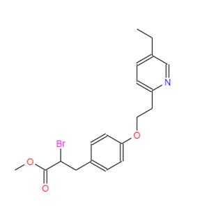 2-溴-3-[4-[2-(5-乙基-2-吡啶基)乙氧基]苯基]丙酸甲酯,2-Bromo-3-[4-(2-(5-ethyl-2-pyridyl)ethoxy)phenyl]propionic acid methyl ester