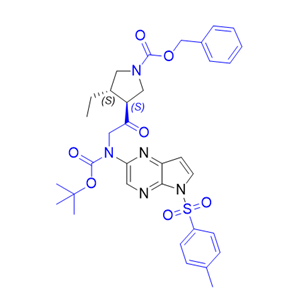乌帕替尼杂质18,benzyl (3S,4S)-3-(N-(tert-butoxycarbonyl)-N-(5-tosyl-5H-pyrrolo[2,3- b]pyrazin-2-yl)glycyl)-4-ethylpyrrolidine-1-carboxylate