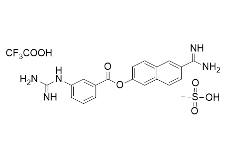 萘莫司他杂质03,6-carbamimidoylnaphthalen-2-yl 3-guanidinobenzoate trifluoroacetate methanesulfonate