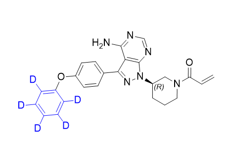 依鲁替尼-d5,(R)-1-(3-(4-amino-3-(4-(phenoxy-d5)phenyl)-1H-pyrazolo[3,4-d]pyrimidin-1-yl)piperidin-1-yl)prop-2-en-1-one