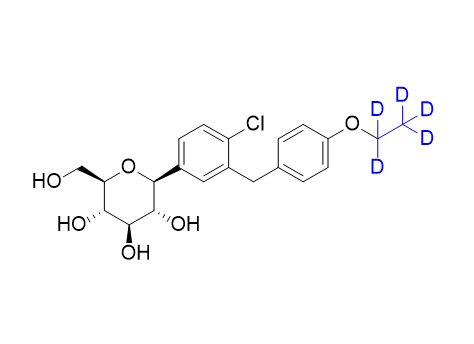 达格列净-d5,(2S,3R,4R,5S,6R)-2-(4-chloro-3-(4-(ethoxy-d5)benzyl)phenyl)-6-(hydroxymethyl)tetrahydro-2H-pyran-3,4,5-triol