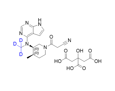 枸橼酸托伐替布-d3,3-((3R,4R)-4-methyl-3-((methyl-d3)(7H-pyrrolo[2,3-d]pyrimidin-4-yl)amino)piperidin-1-yl)-3-oxopropanenitrile 2-hydroxypropane-1,2,3-tricarboxylic acid salt