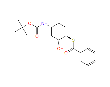 {(1R,2R,4R)-4-[(叔丁氧羰基)-氨基]-2-羟基环己基}苯硫代酯,{(1R,2R,4R)-4-[(tert-butoxycarbonyl)-amino]-2-hydroxy-cyclohexyl} benzene-carbothioate