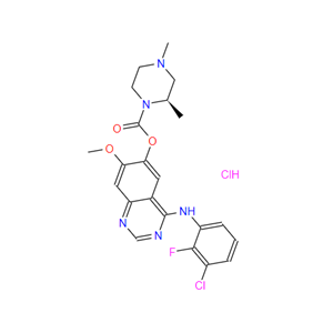 AZD3759盐酸盐,(R)-4-((3-chloro-2-fluorophenyl)amino)-7-methoxyquinazolin-6-yl 2,4-dimethylpiperazine-1-carboxylate hydrochloride salt