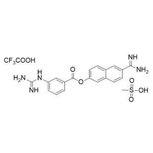 萘莫司他杂质03,6-carbamimidoylnaphthalen-2-yl 3-guanidinobenzoate trifluoroacetate methanesulfonate