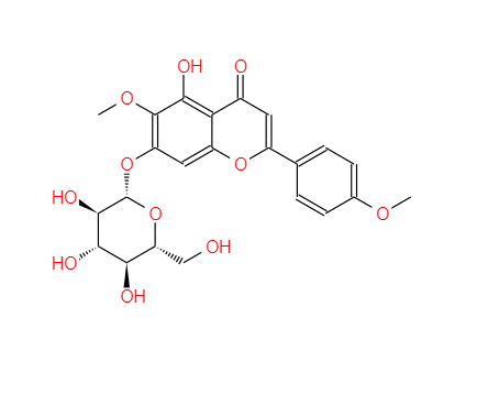 5-hydroxy-6,4'-dimethoxyflavone-7-O-β-D-glucopyranoside,5-hydroxy-6,4'-dimethoxyflavone-7-O-β-D-glucopyranoside