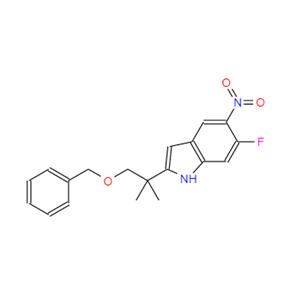 2-(1-(苄氧基)-2-甲基丙-2-基)-6-氟-5-硝基-1H-吲哚,2-[1-(benzyloxy)-2-methylpropan-2-yl]-6-fluoro-5-nitro-1H-indole