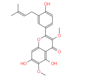 5,7-二羟基-2-[4-羟基-3-(3-甲基-2-丁烯-1-基)苯基]-3,6-二甲氧基-4H-1-苯并吡喃-4-酮,5,7,4'-Trihydroxy-3,6-diMethoxy-3'-prenylflavone
