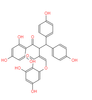 狼毒色原酮,(+)-3-[1-[Bis(4-hydroxyphenyl)methyl]-2-oxo-2-(2,4,6-trihydroxyphenyl)ethyl]-5,7-dihydroxy-4H-1-benzopyran-4-one