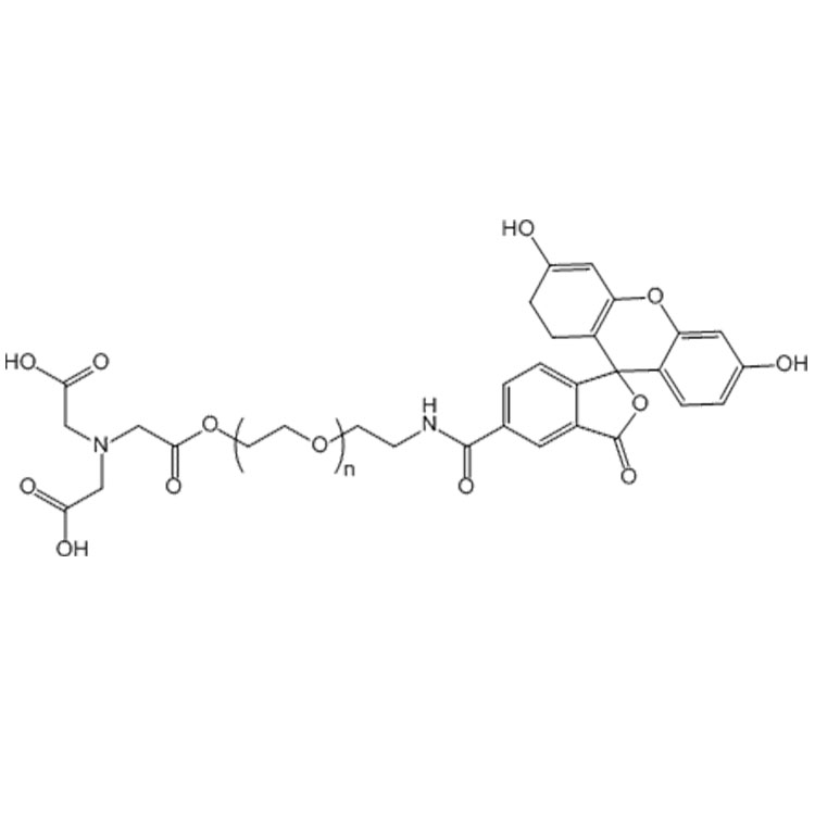 次氮基三乙酸-聚乙二醇-荧光素,NTA-PEG-FITC;Fluorescein-PEG-Nitrilotriacetic acid