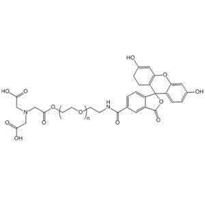 次氮基三乙酸-聚乙二醇-荧光素,NTA-PEG-FITC;Fluorescein-PEG-Nitrilotriacetic acid