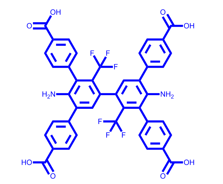 2,2'-二(三氟甲基)-3,3',5,5'-四(4-羧基苯基)-4,4'-联苯二胺,4'',6'-diamino-5',5''-bis(4-carboxyphenyl)-2',2''-bis(trifluoromethyl)-[1,1':3',1'':3'',1'''-quaterphenyl]-4,4'''-dicarboxylic acid