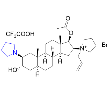 罗库溴铵杂质05,1-[17β-acetoxy-3α-hydroxy-2β-(pyrrolidin-1-yl)-5α-androstan-16β-yl]-1-(prop-2-enyl)pyrrolidinium bromide 2,2,2-trifluoroacetate