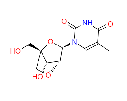 1-(2'-O,4-C-甲桥-BETA-D-呋喃核糖基)胸腺嘧啶,1-[2,5-Anhydro-4-C-(hydroxymethyl)-alpha-L-lyxofuranosyl]-5-methyl-2,4(1H,3H)-pyrimidinedione