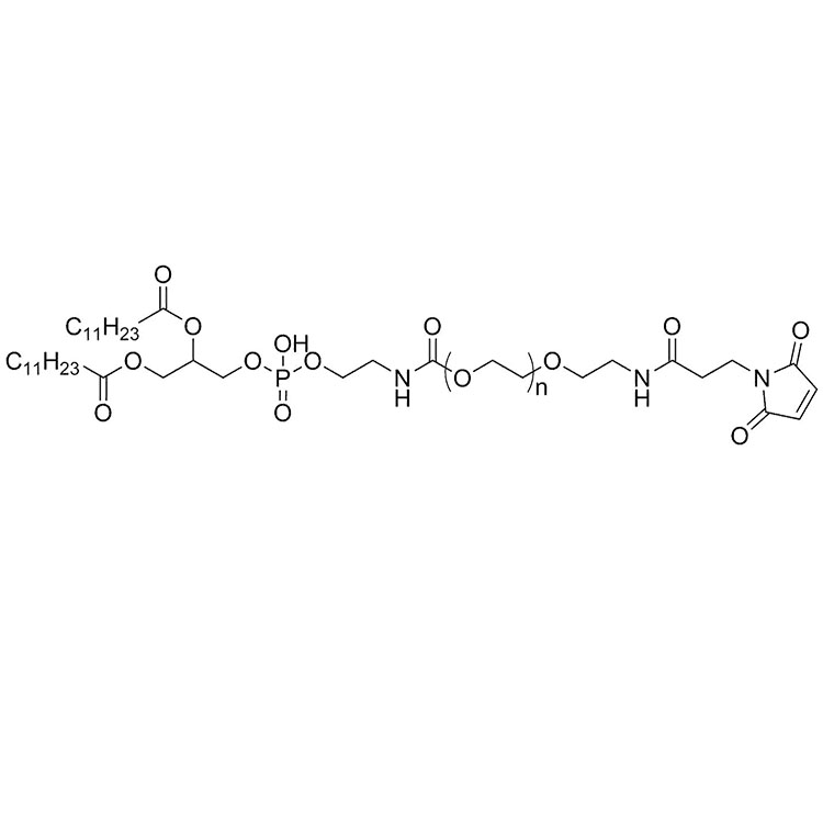 二月桂酰基磷脂酰乙醇胺-聚乙二醇-马来酰亚胺,DLPE-PEG-Mal;Maleimide-PEG-DLPE