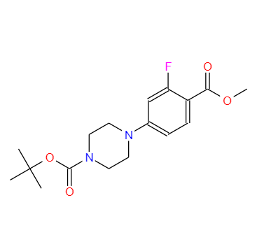 叔丁基 4-(3-氟-4-(甲氧羰基)苯基)哌嗪-1-羧酸酯,1-Piperazinecarboxylic acid, 4-[3-fluoro-4-(methoxycarbonyl)phenyl]-, 1,1-dimethylethyl ester