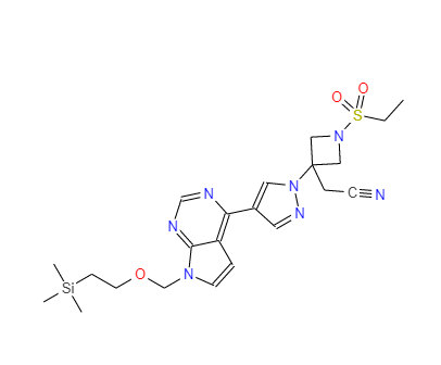BARICITINIB中间体,2-(1-(ethylsulfonyl)-3-(4-(7-((2-(trimethylsilyl)ethoxy)methyl)-7H-pyrrolo[2,3-d]pyrimidin-4-yl)-1H-pyrazol-1-yl)azetidin-3-yl)acetonitrile