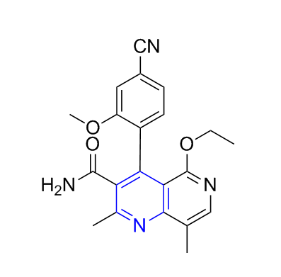 非奈利酮杂质04,4-(4-cyano-2-methoxyphenyl)-5-ethoxy-2,8-dimethyl-1,6-naphthyridine-3-carboxamide