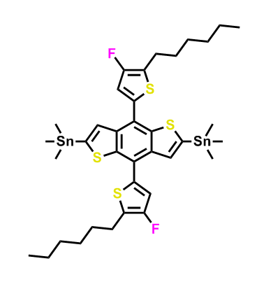 (4,8-Bis(4-fluoro-5-hexylthiophen-2-yl)benzo[1,2-b:4,5-b']dithiophene-2,6-diyl)bis(trimethylstannane,Stannane, 1,1'-[4,8-bis(4-fluoro-5-hexyl-2-thienyl)benzo[1,2-b:4,5-b']dithiophene-2,6-diyl]bis[1,1,1-trimethyl-