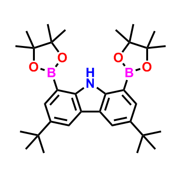 3,6-二叔丁基-1,8-雙（4,4,5,5-四甲基-1,3,2-二氧雜硼烷-2-基）-9H-咔唑,3,6-di-tert-butyl-1,8-bis(4,4,5,5-tetramethyl-1,3,2-dioxaborolan-2-yl)-9H-carbazole