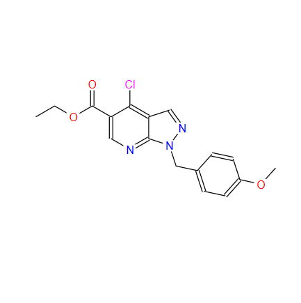 4-氯-1-(4-甲氧基苄基)-1H-吡唑并[3,4-B]吡啶-5-羧酸乙酯,ethyl 4-chloro-1-(4-Methoxybenzyl)-1H- pyrazolo[3,4-b]pyridine-5-carboxylate