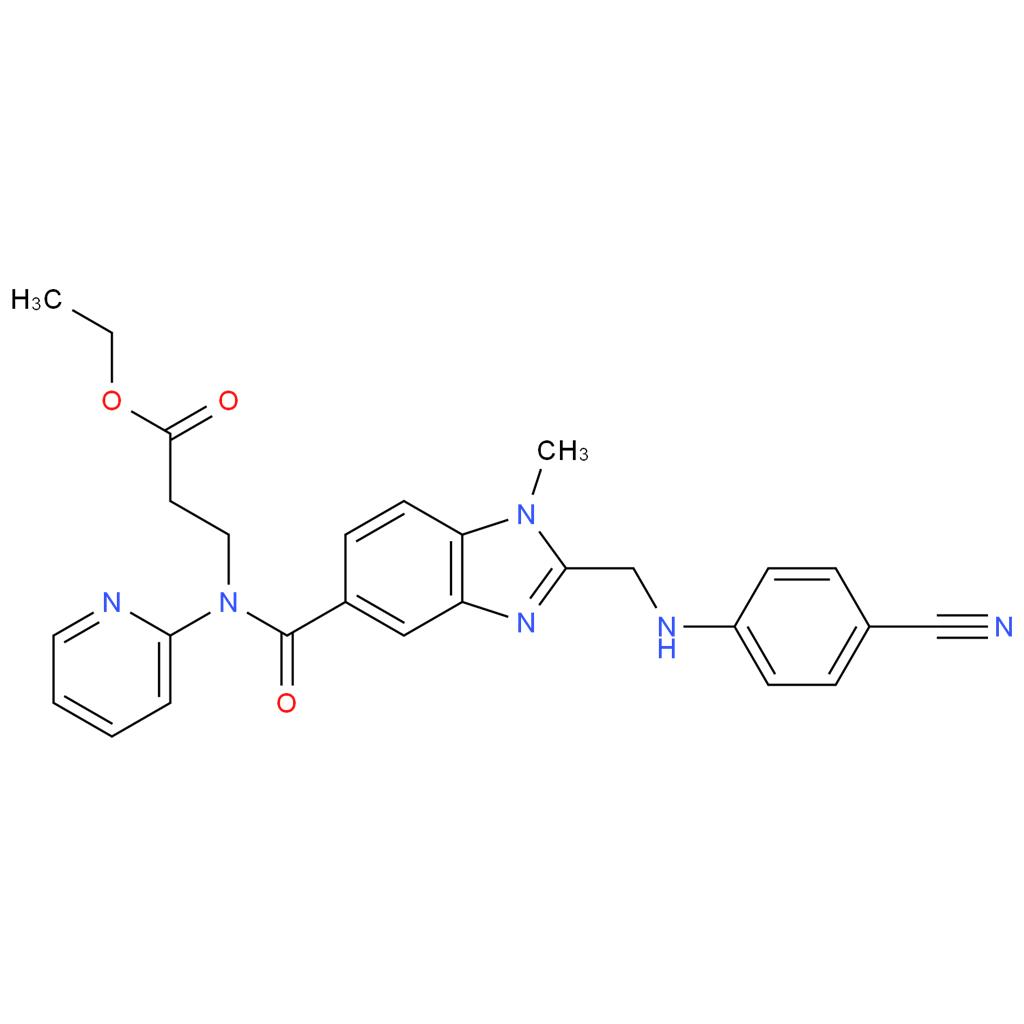 3-[[[2-[[(4-氰基苯基)氨基]甲基]-1-甲基-1H-苯并咪唑-5-基]羰基]吡啶-2-基氨基]丙酸乙酯,3-([{2-[(4-Cyanophenyl) amino] methyl-1-methyl -1H-benzimidazol-5-yl} carbonyl] pyridin-2-ylamino) propionic acid ethyl ester (DG-4)