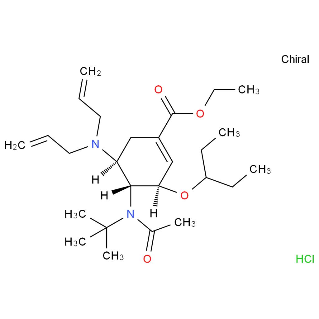 (3R,4r,5s)-4-n-乙酰基(1,1-二甲基乙基)氨基-5-N,N-二烯丙基氨基-3-(1-乙基丙氧基)-1-环己烯-1-羧酸乙酯盐酸盐;,(3R,4R,5S)-4-N-Acetyl(1,1-dimethylethyl)amino-5-N,N-diallylamino-3-(1-ethylpropoxy)-1-cyclohexene-1-carboxylic acid ethyl ester monohydrochloride ( O 11)