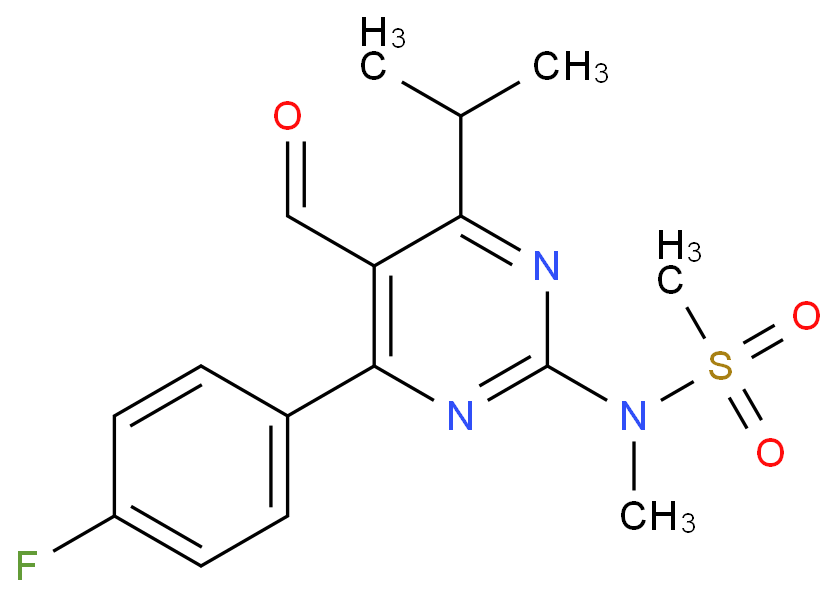 4-(4-氟苯基)-6-异丙基-2-[(N-甲基-N-甲磺酰)氨基]嘧啶-5-甲醛,N-[4-(4-fluorophenyl)-5-formyl-6-(propan-2-yl)pyrimidin-2-yl]-N-methylmethanesulfonamide ( Z8)
