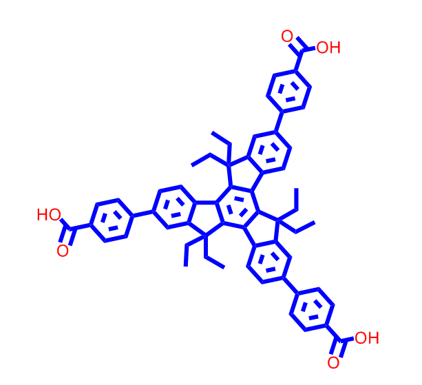 3,8,13-三(4-羧基苯基)-5,5,10,10,15,15-六乙基-二茚并 [1,2-a:1,2-c]芴,4,4',4''-(5,5,10,10,15,15-hexaethyl-10,15-dihydro-5H-diindeno[1,2-a:1',2'-c]fluorene-2,7,12-triyl)tribenzoic acid