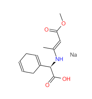 D-双氢苯甘氨酸邓钠盐,R)-(+)-alpha-[(3-Methoxy-1-methyl-3-oxo-1-propenyl)amino]-1,4-cyclohexadiene-1-acetic acid sodium salt
