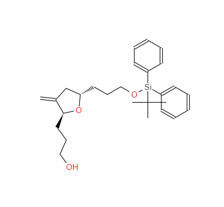 3-((2S，5S)-5-(3-((叔丁基二苯基甲硅烷基)氧基)丙基)-3-亚甲基四氢呋喃-2-基)丙-1-醇,3-((2S,5S)-5-(3-((tert-butyldiphenylsilyl)oxy)propyl)-3-methylenetetrahydrofuran-2-yl)propan-1-ol
